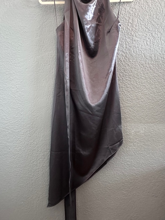 Amanda Uprichard Dresses & Skirts - NWT Amanda Uprichard Samba Silk Halter Mini Dress M Charcoal